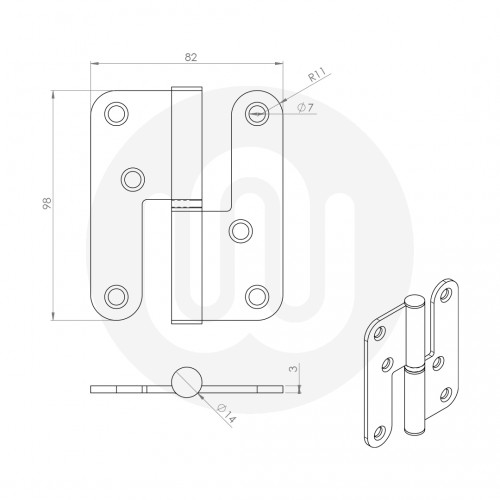 Enduromax Grade 11 Lift Off (Journal Support) Hinge